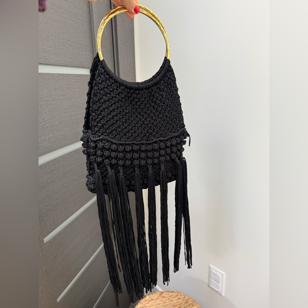 Cleobella Black Woven Bag with Gold Accents - Picture 11 of 14